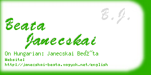 beata janecskai business card